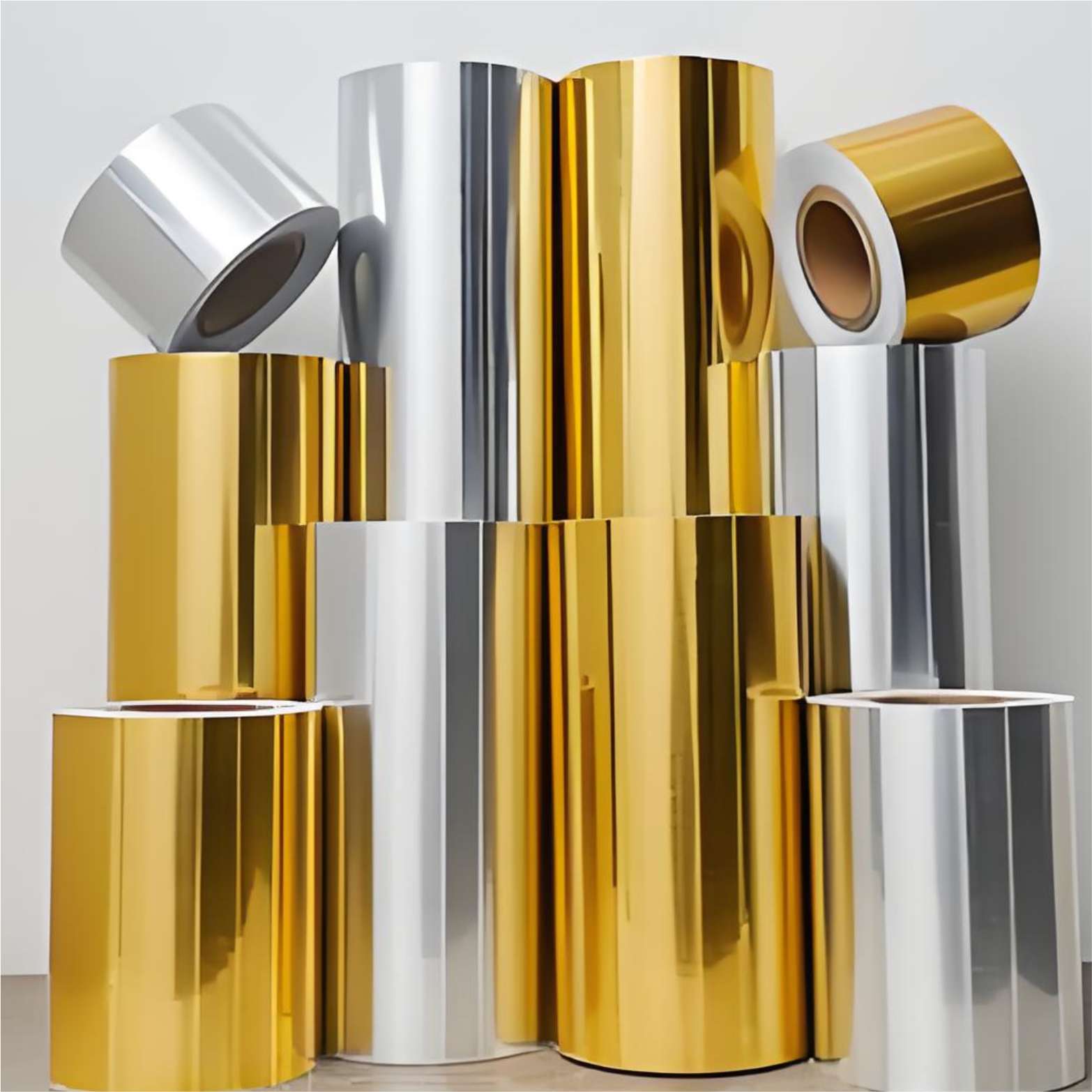 0.61*50m PET Glossy Metal Color Cutting Vinyl rolls self adhesive Silver Golden Brushed Gold Factory 0.61*50m PET Glossy Metal Color Cutting Vinyl rolls self adhesive Silver Golden Brushed Gold Factory
